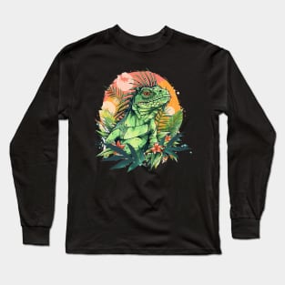 Iguana in Forest for Iguana Lovers Long Sleeve T-Shirt